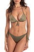 Push-Up Triangel-Bikini mit Swarovski-Kristallen und Tribal-Muster in Grün